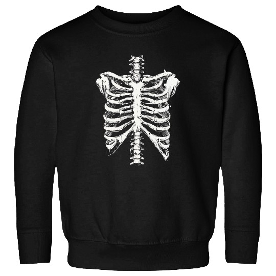 skeleton rib cage spooky halloween Sweatshirts