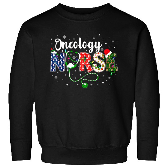 Oncology Nurse Xmas Santa Hat Nurse Christmas Sweatshirts