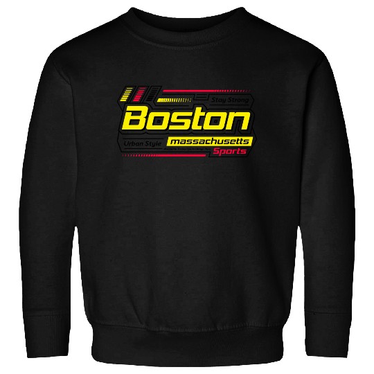 Boston Massachusetts Design Modern Sports Yellow Sweatshirts
