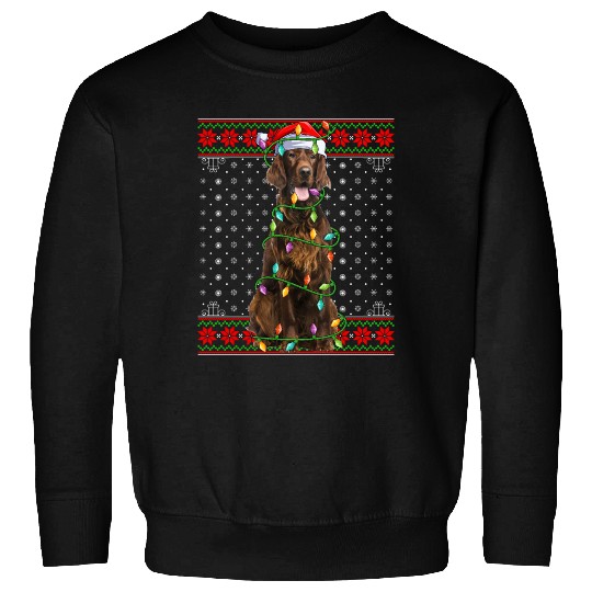 Irish Setter Dog Ugly Christmas Lights Sweatshirts