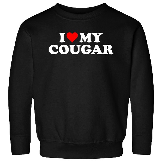 I Love Cougars Cougar Humor Valentine's Day 3BK1 Sweatshirts