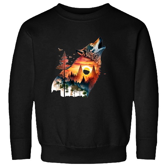 Vintage Wolf Moon Graphic Sweatshirts – Retro 90s