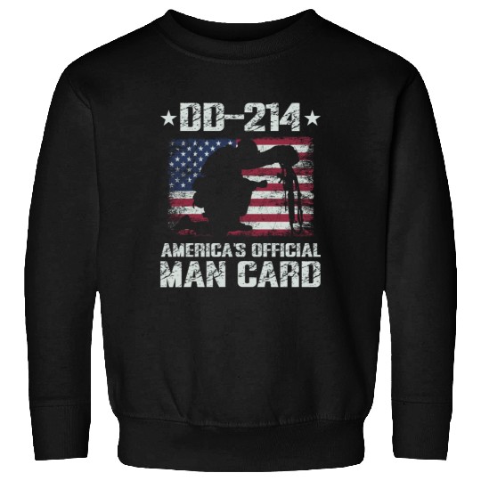 DD-214 America's Official Man Card Veteran Pride Sweatshirts