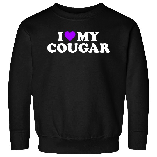 I Love Cougars Cougar Humor Valentine's Day 3BK4 Sweatshirts