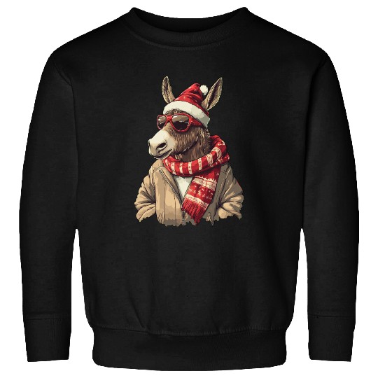 Donkey Christmas / Santa Claus Donkey Sweatshirts