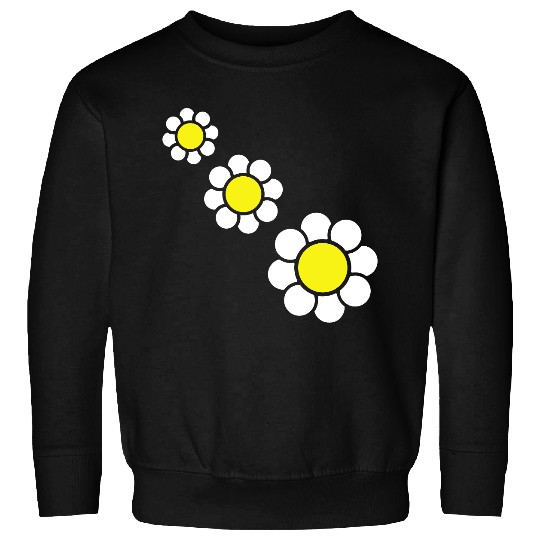 3 White Daisies Flowers Spring Summer Pretty Sweatshirts