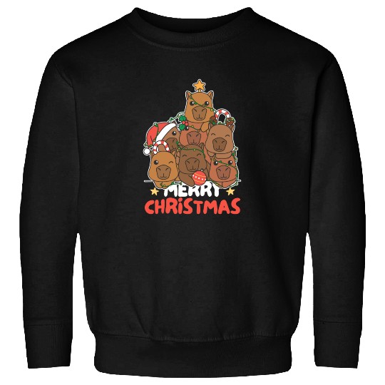 Capybara Christmas Tree Merry Christmas Sweatshirts