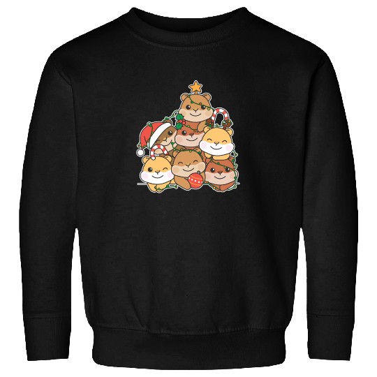 Hamster Christmas Tree Funny Animal Christmas Sweatshirts