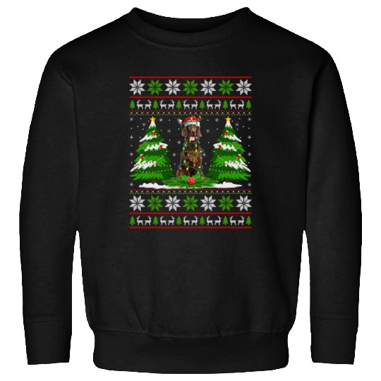 Irish Setter Dog Christmas Tree Lights Sweatshirts