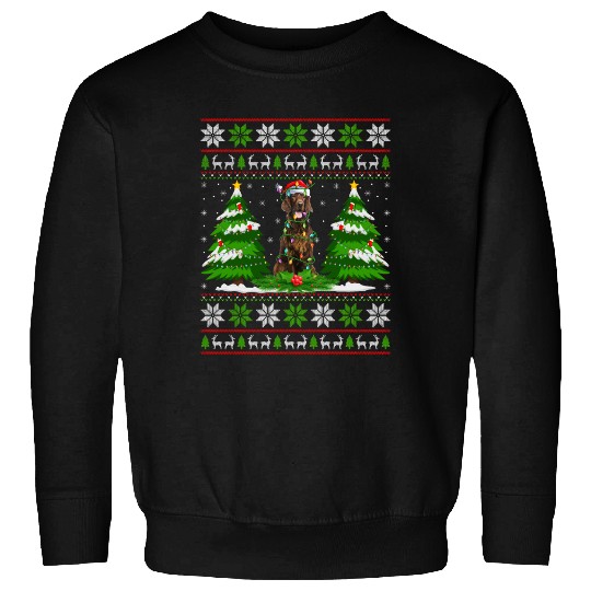 Irish Setter Dog Christmas Tree Lights Sweatshirts