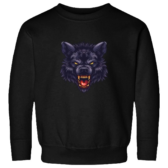 dark wolf face Sweatshirts