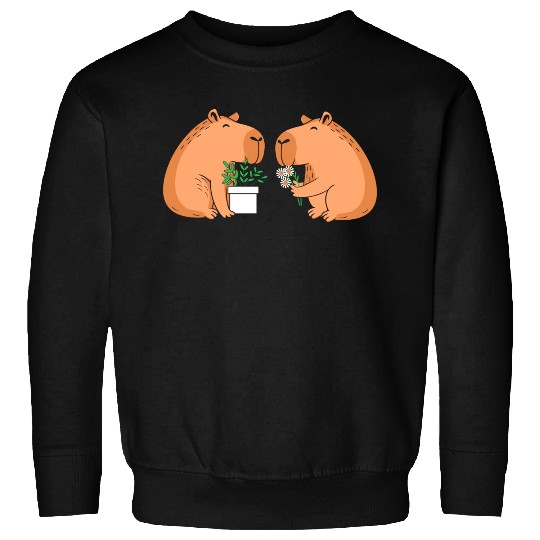 Cute Gardening Garden Capybara Flower Sweatshirts