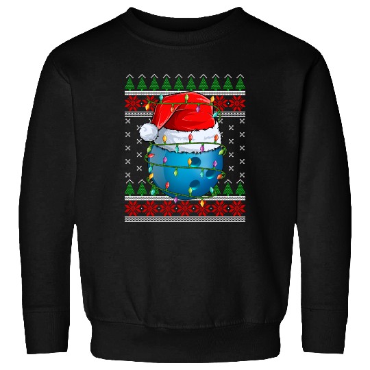 Bowling Ball Ugly Christmas Santa Hat Sweatshirts