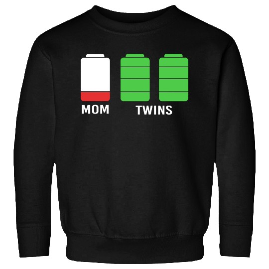 Funny Birthday Mama Twin Mom Low Battery Sweatshirts