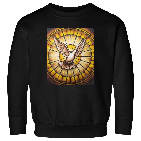 Stained Glass Dove in Flight - Peace & Spiritualit Sweatshirts