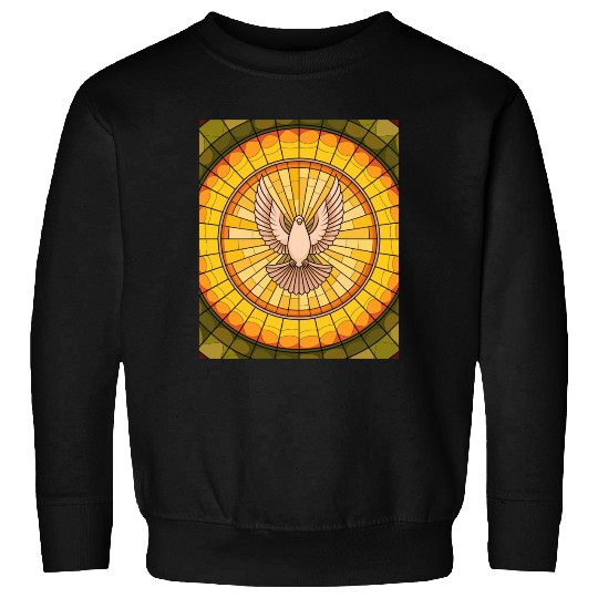 Stained Glass Dove in Flight - Peace & Spiritualit Sweatshirts