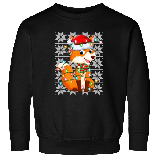 Fox Christmas Lights Sweatshirts
