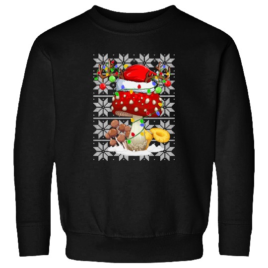Mushroom Christmas Lights Sweatshirts