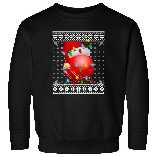 Cricket Ball Christmas Sweatshirts