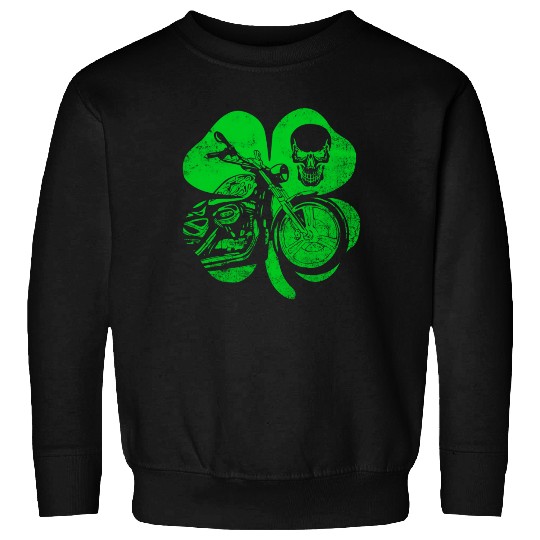 Motorcycle St Patricks Day Biker Skull Sweatshirts