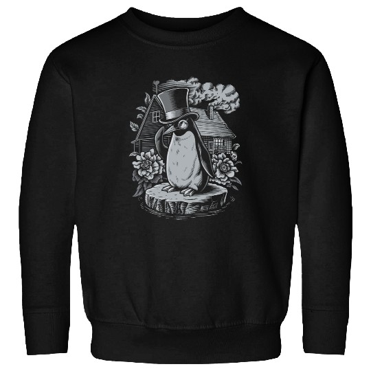 Dark Cottagecore Penguin in Top Hat by House Sweatshirts