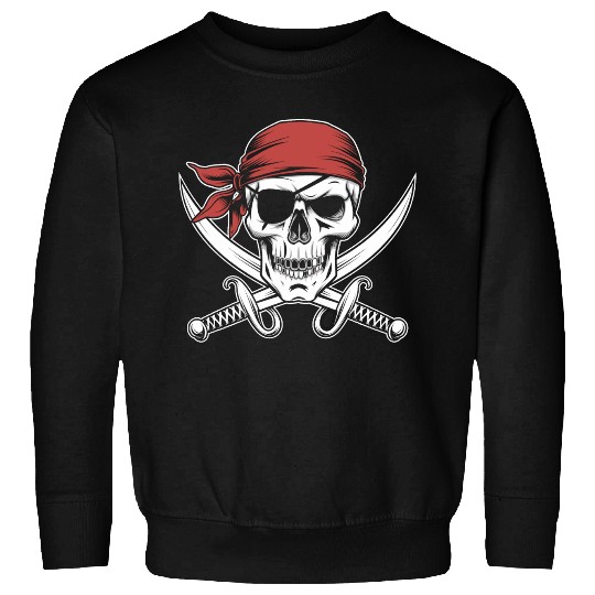 Pirate Skull Crossbones Red Bandana Jolly Roger Sweatshirts