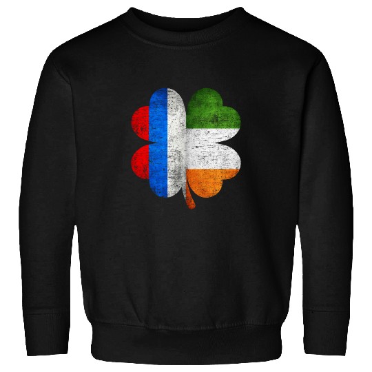 Russian Irish Shamrock Russia Ireland Flag Sweatshirts
