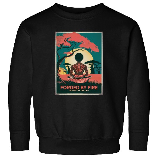 Vintage Afro Samurai Warrior - Forged By Fire Sweatshirts