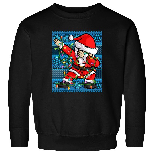 Dabbing Santa Christmas Lights Sweatshirts