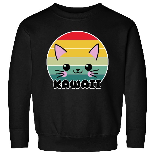 Kawaii Cat Face, Cat Lovers Sweatshirts