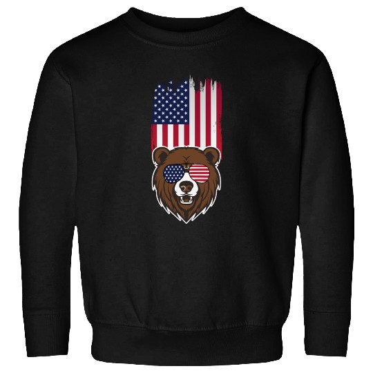 Bear American flag Sweatshirts