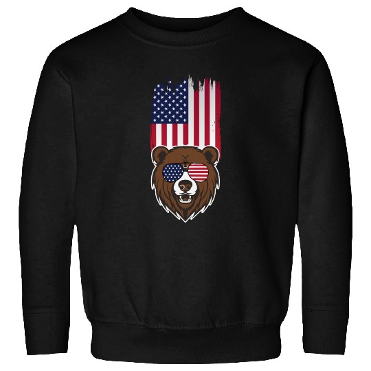 Bear American flag Sweatshirts