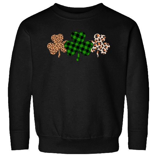 St Patricks Day Lucky Irish Green Plaid Shamrock Sweatshirts