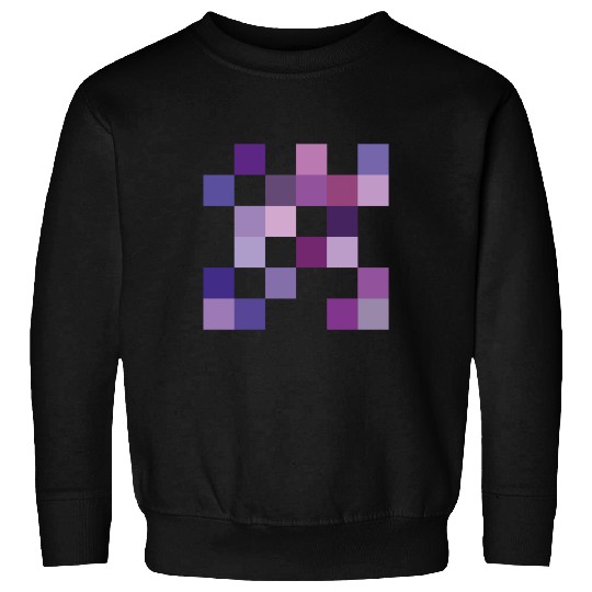 Purple Gradient Squares Design Sweatshirts
