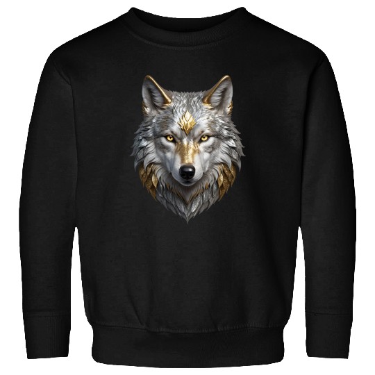 Majestic Silver/Gold Wolf Sweatshirts