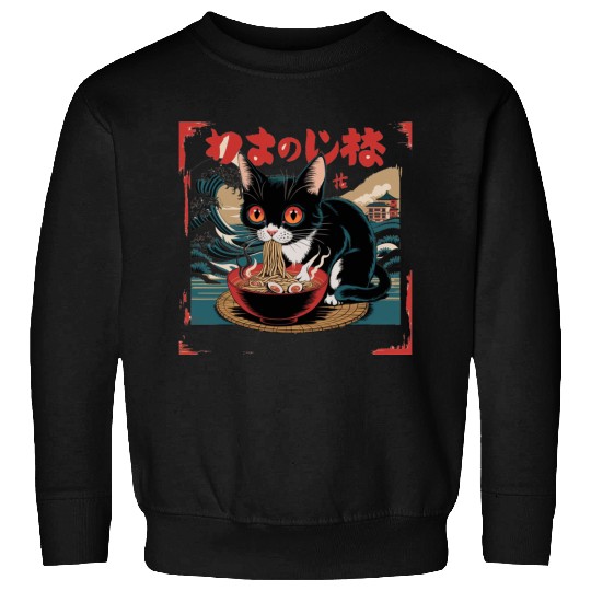 Funny Cat Ramen Japanese Cute Cat Sweatshirts