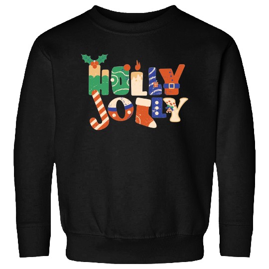 Playful Textured Holly Jolly Sweatshirts