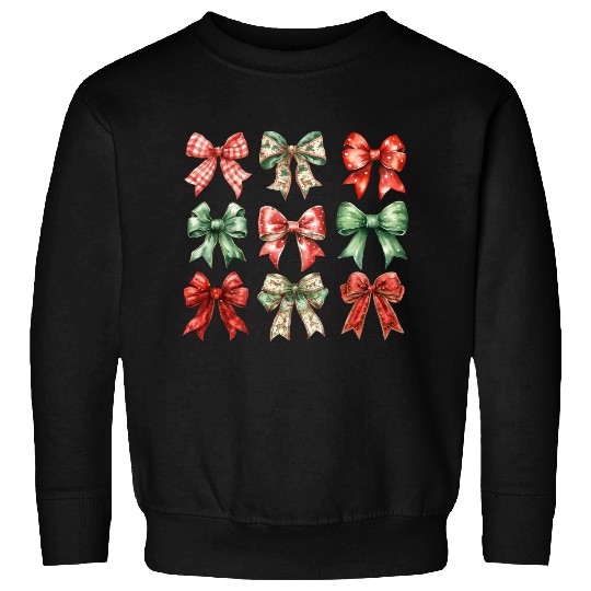 Christmas Coquette Bow, Cute Christmas Sweatshirts
