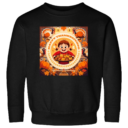 child celebrate Happy Thanksgiving Roasted Potato Sweatshirts