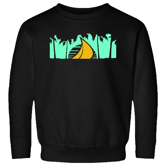 Ship Sun Palm Trees South Sea Evening Cool Sunset Sweatshirts