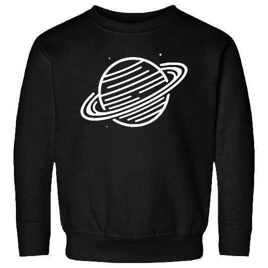 Minimalistic Saturn Planet Space Vector path35 Sweatshirts