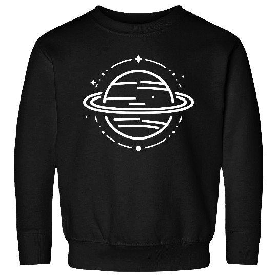 Minimalistic Saturn Planet Space Vector path37 Sweatshirts