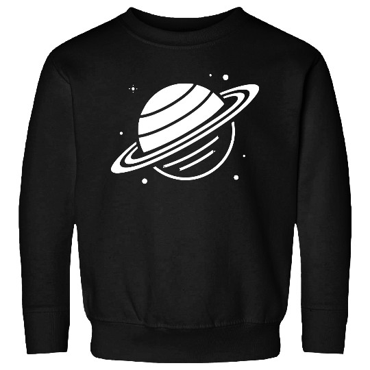 Minimalistic Saturn Planet Space Vector path34 Sweatshirts