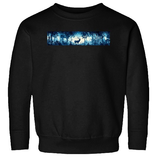 Celestial Deer in the Indigo Forest Sweatshirts