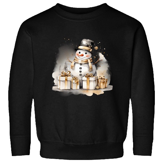Black Gold Snowman, Merry Christmas Sweatshirts