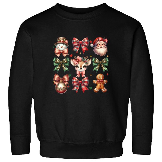 Christmas Coquette Bow Retro Christmas Sweatshirts