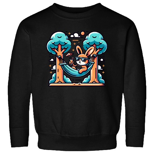 Sunny Day Chill Bunny Relaxing in Hammock Sweatshirts