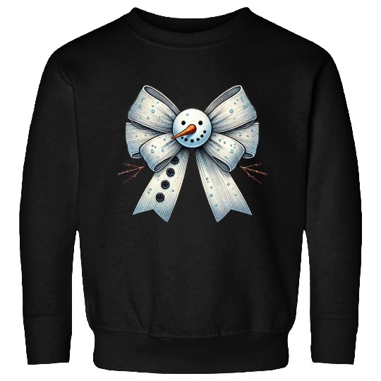 Snowman Coquette Bow, Merry Christmas Sweatshirts