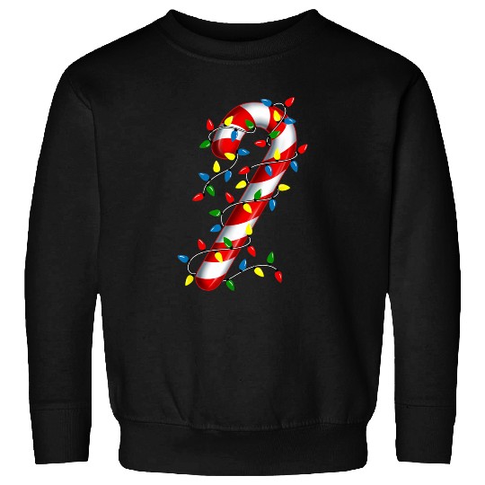Candy Cane Merry and Bright Christmas Lights Candy Sweatshirts