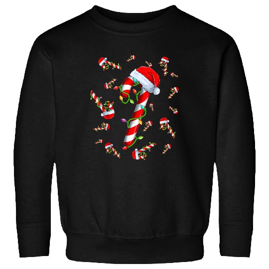 Candy Cane Merry and Bright Red and White Candy Sweatshirts